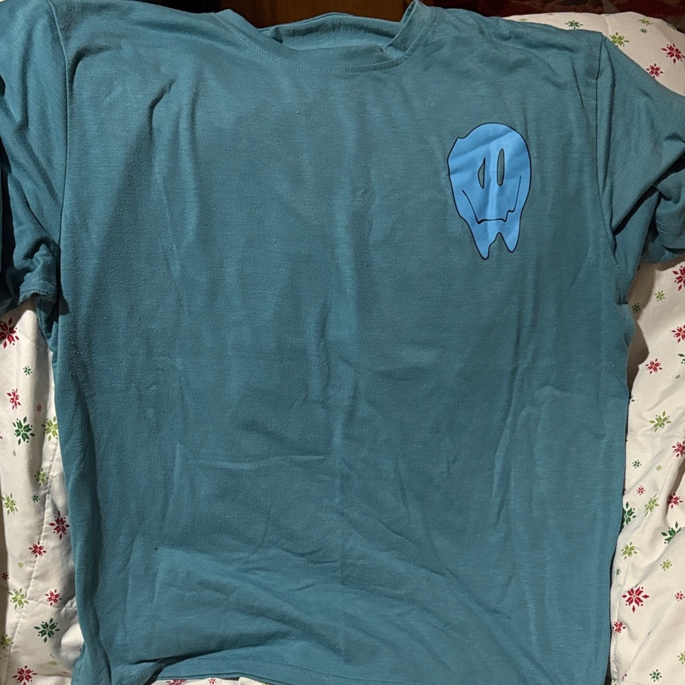 SHEIN Blue Short Sleeve Tee with Graphic